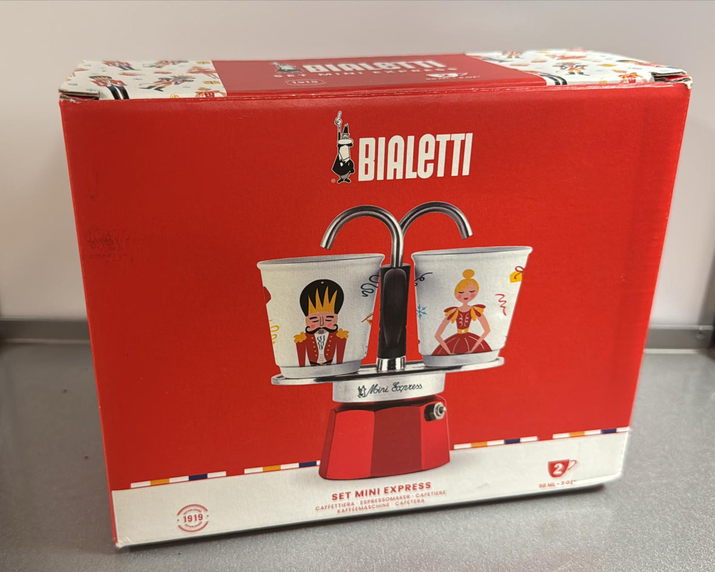 Bialetti Mini Express – Nussknacker Edition – 2 Tassen Espressokocher