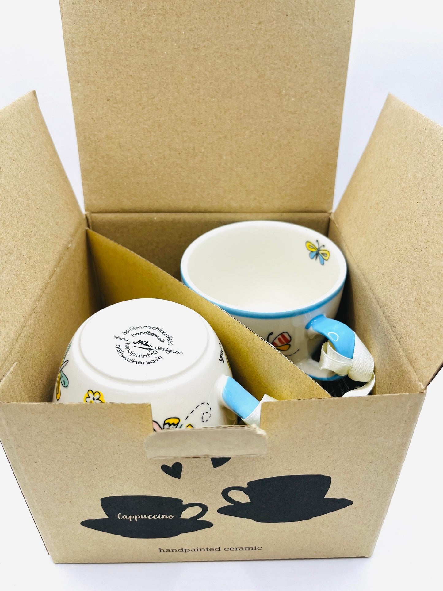 Cappuccino Tasse - 2er Set in Geschenkbox - Summer Beauty