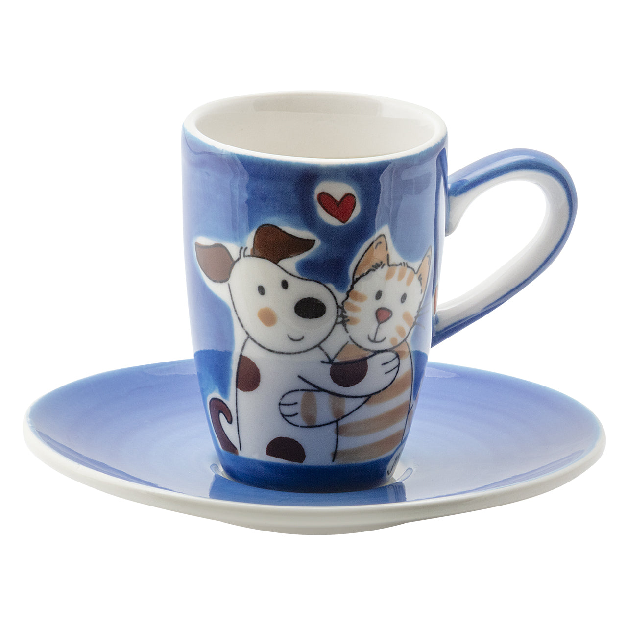 Espresso Tasse 2er Set im Geschenkbox - Cat and Dog Love
