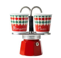 Espressokocher Set Mini Express + 2 Espressobecher Ciao Italia