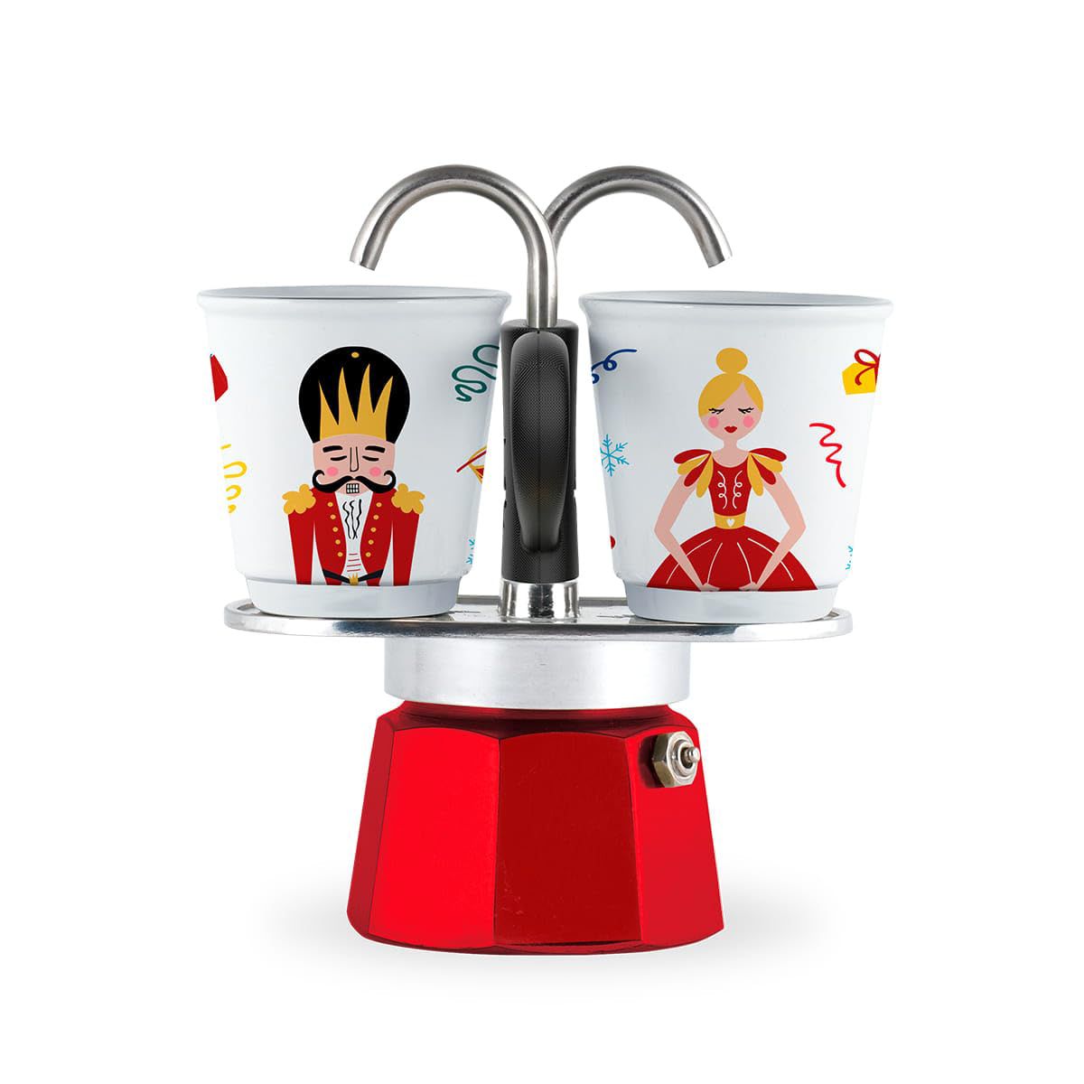 Bialetti Mini Express – Nussknacker Edition  – 2 Tassen Espressokocher